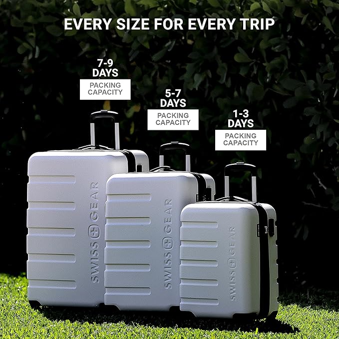 SwissGear 7366 Signature Hardside Expandable Luggage with Spinner Wheels, TSA Lock, Cup-Holder, Clearly Aqua, Carry-On 19-Inch