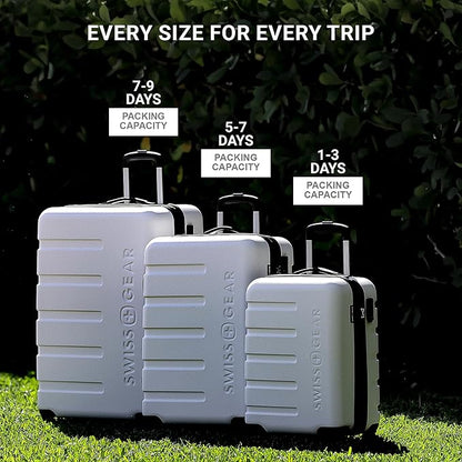 SwissGear 7366 Hardside Expandable Luggage with Spinner Wheels, Black, Carry-On 19-Inch