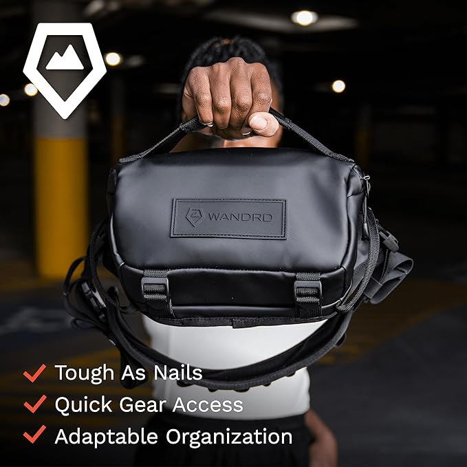 WANDRD ROGUE V1 3L Sling: Compact Camera Sling and Crossbody Bag with Fast Access, 3-Way Carry– Lightweight Everyday Bag Great for Travel, Photography, and Daily Use (Black)