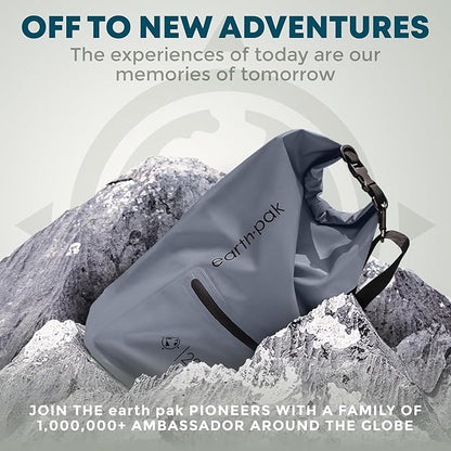 Earth Pak Waterproof Dry Bag with Zippered Pocket - Waterproof Dry Bag Backpack Keeps Gear Dry