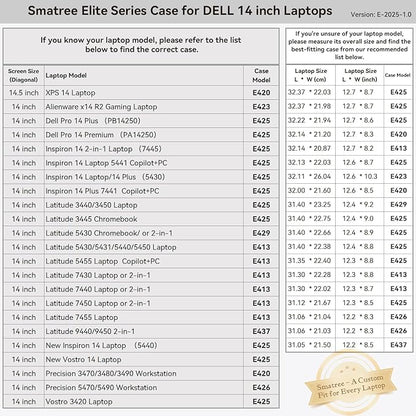 Smatree Laptop Sleeve for 14 inch DELL Alienware x14 R2 Gaming Laptop, DELL Protective Case with Accessory Pocket, YKK Zipper, Patented Super Corner Design (E423)