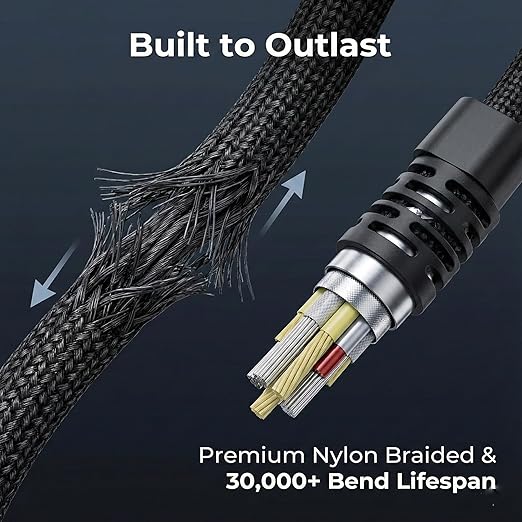 240W Braided Fast Charge Cable with Built-in Phone Stand 65W A-C Charger Cable 2-in-1 Invisible Holder Foldable Charger Cable (240w Type-c to Type-c)