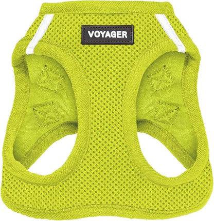 Best Pet Supplies Voyager Step-in Air Harness - All Weather Mesh, Reflective, No Pull Harness for Dogs, Cats - Secure with Hook & Loop Fastener, Buckle, Double D-Rings - Lime Green, XL