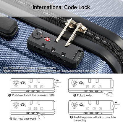 Hanke Hardshell Luggage Sets 2 Piece Extra Large Suitcases with Lock,28 Inch Luggage with Spinner Wheels, Travel Suitcase for Women Men 20 29Inch,Dark Blue