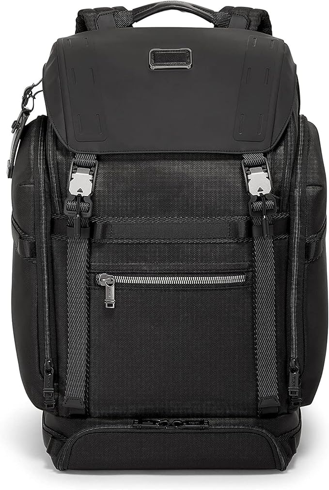 TUMI - Alpha Bravo Expedition Flap Backpack - Large Carry On Backpack - 21.0" X 12.5" X 7.5" - Fits up to 17" Laptop - Black