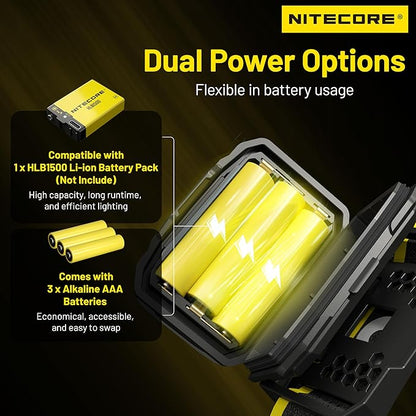 Nitecore HA23 UHE 600 Lumen MCT Outdoor Headlamp Multiple Color Temperatures Lightweight AAA Headlight Tag (Green)