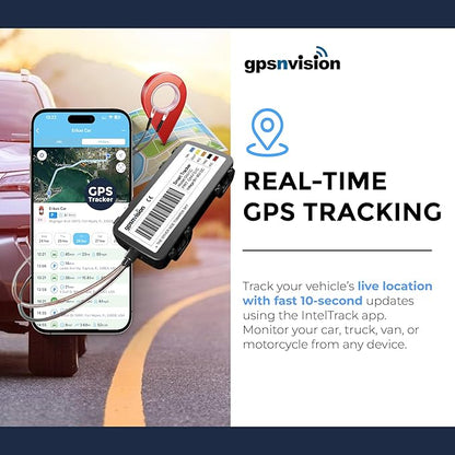 4G GPS Tracker for Vehicles - Real-Time GPS Tracker for Car, Truck, Van, Motorcycle - Hardwired 4G LTE Vehicle Tracking Device - Easy 2-Wire Install Tracking System - Subscription Required
