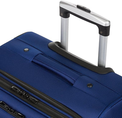SwissGear Sion Softside Expandable Luggage – Medium Checked Suitcase with 360 Degree Wheels & Retractable Handle – 25 Inch, Perfect for 1-7 Night Trips – Blue