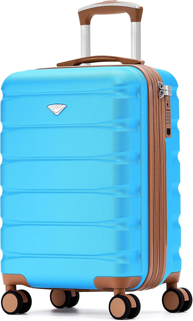 Flight Knight 21.5x15.5x9" Expandable Carry On Suitcase Hardside TSA Lock & USB C Port Lightweight Luggage Silent Double Spinner Wheels Maximum Canada Air Overhead Carry-On Bag Many Airlines Approved