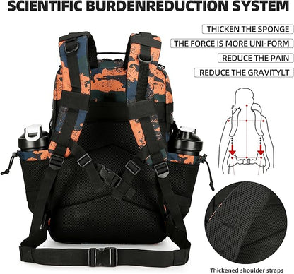 45L Tactical Assault Backpack 3 day assault pack with Molle Waterproof backpack Rucksack for Tactical Backpacks (Mars Camo)