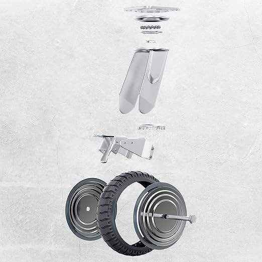 Houseables 8 Inch Caster Wheels, Large Caster Wheels, Heavy Duty Castors, Swivel Rubber Castor, Outdoor, Cart, Industrial, Replacement, Dolly, Off Road, All Terrain, Flat Free, Locking Brake, Set of 4