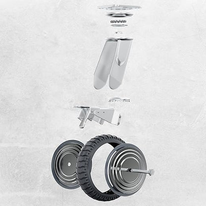 Houseables 8 Inch Caster Wheels, Large Caster Wheels, Heavy Duty Castors, Swivel Rubber Castor, Outdoor, Cart, Industrial, Replacement, Dolly, Off Road, All Terrain, Flat Free, Locking Brake, Set of 4