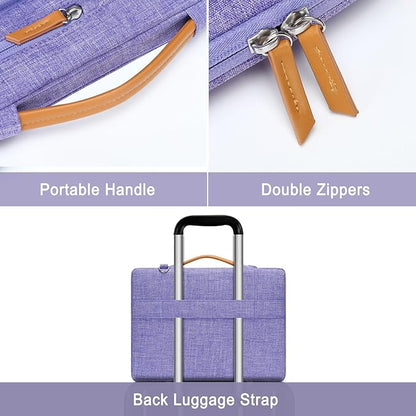 MOSISO 360 Protective Laptop Shoulder Bag,14 inch Computer Bag Compatible with HP Lenovo Dell ASUS Acer, HP, Dell Latitude, Lenovo,Side Open Messenger Bag with 4 Zipper Pockets&Handle, Purple