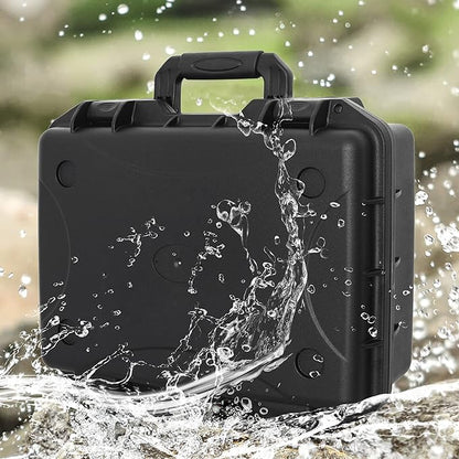 Hard Case with IP67 Waterproof Shockproof Tool Box for Microphone, Drones, Camera, Equipments, Portable Storage Case, 16.5 x13 x 7 Inch