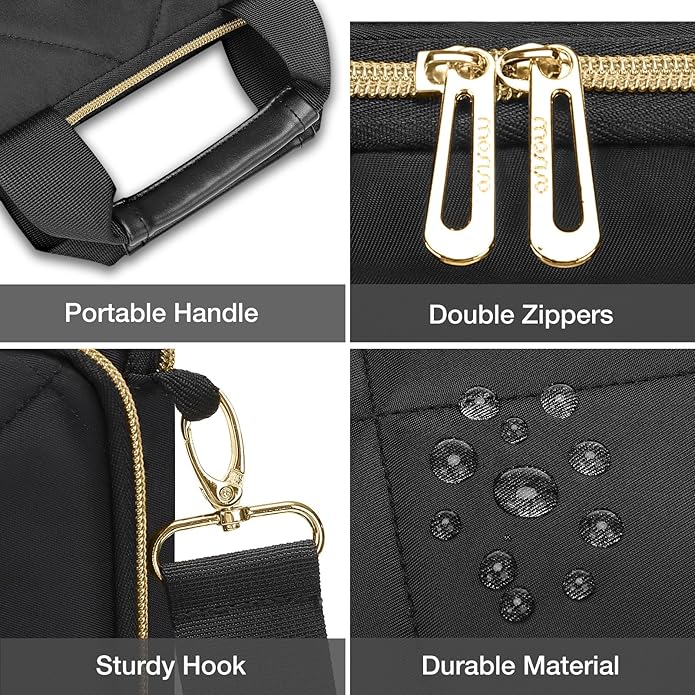 MOSISO Vertical Laptop Shoulder Bag,Computer Bag,Rhombus Quilted Messenger Bag with Front Pocket&Handle&Belt
