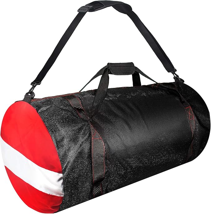 30” Mesh Dive Gear Bag – Durable Scuba Diving & Snorkeling Equipment Duffel for Fins, Mask, Wetsuit – Quick-Dry Large Dive Bag with Shoulder Strap