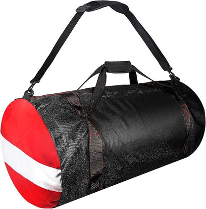 30” Mesh Dive Gear Bag – Durable Scuba Diving & Snorkeling Equipment Duffel for Fins, Mask, Wetsuit – Quick-Dry Large Dive Bag with Shoulder Strap