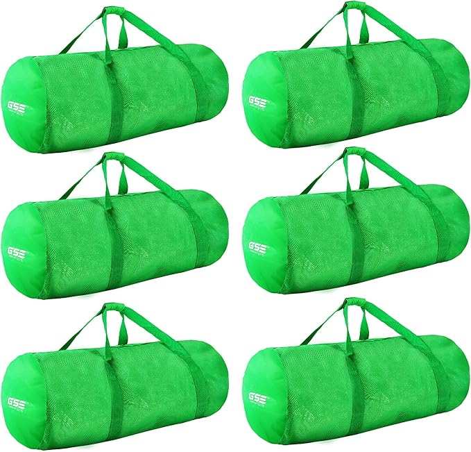 Green Heavy-Duty Large Mesh Sports Duffle Bag, Dry Bag, Diving Equipment Scuba Bag with Zipper. Great for Gym Workout, Sport Balls Storage, Scuba Gear, Snorkeling, Water Sports and Travel