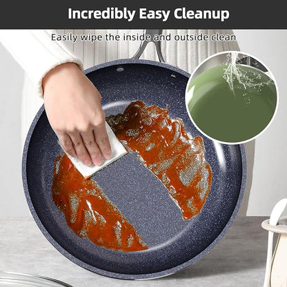 Nuwave Lux 13pc Forged Lightweight Cookware Set PFAS Free, Healthy G10 Duralon Ceramic Coating, Ultra Non-Stick, Stay-Cool Handles, Works on All Cooktops & Induction Ready
