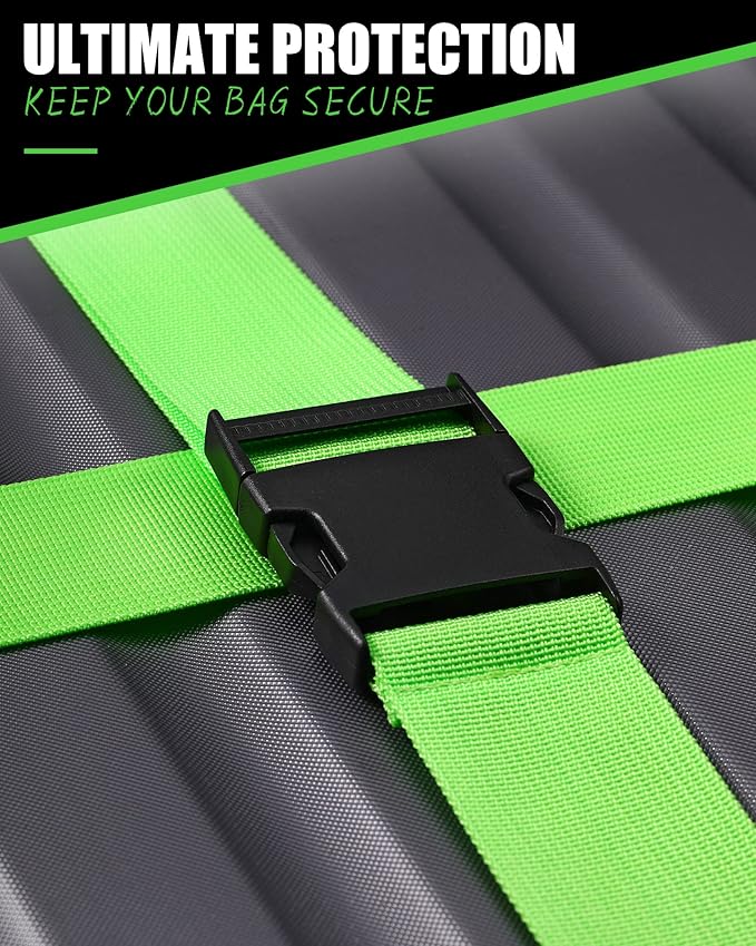 Saintrygo 12 Pack Luggage Straps for Suitcase TSA Approved Belts Wide Adjustable Packing Straps Travel Belts Accessories