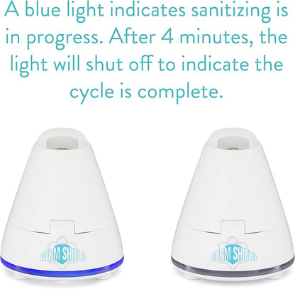 TAO Clean Germ Shield UV Toothbrush Sanitizer – Universal Cleaning Station that Accommodates all Manual and Electric Toothbrushes, Travel Friendly, Kills 99.9% of Germs