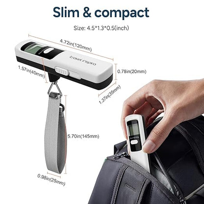 Battery-Free Luggage Scale, Suitcase Scale for Travel, 110 lbs/50 kg, Portable Handheld Weight Scale, No Batteries Needed