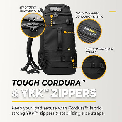 TradeSmart Tactical Carry On Backpack – Max Airline Size, 3 TSA Locks, Laptop Compartment & Cordura Fabric