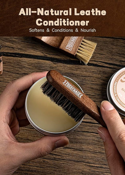Leather Shoe Polish Kit For Men - 13 PC Shoe Shine Kit, Leather Boot Care, Shoe Care Kit As Birthday Anniversary Gift For Cool Men Women Him Her Friend Parent Husband