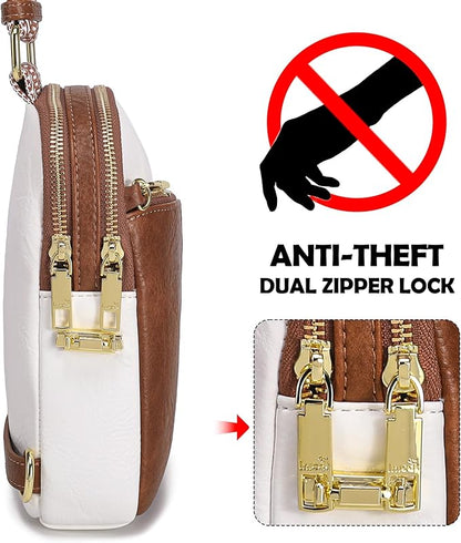 INICAT RFID Blocking Sling Bag,Anti Theft Crossbody Bags for Women,Travel Gifts Cross Body Purses Vegan Leather