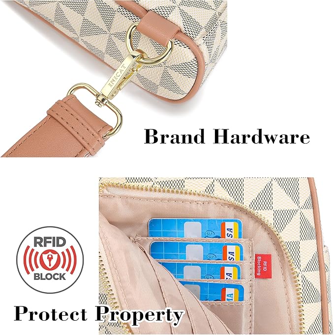 INICAT RFID Blocking Sling Bag,Anti Theft Crossbody Bags for Women,Travel Gifts Cross Body Purses Vegan Leather