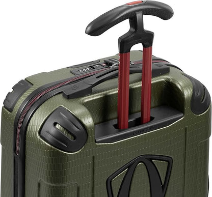 Traveler's Choice Maxporter II 22" Hardside Polycarbonate Spinner Carry-On Luggage, USB Port, TSA Lock, Dark Green