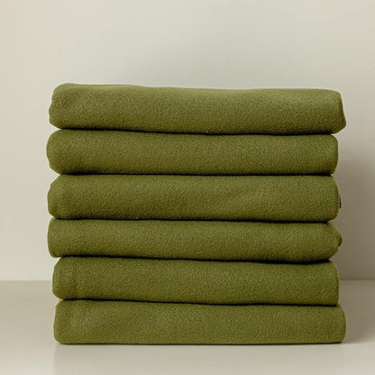 CAI TENG Fleece Throw Blankets Lightweight Warm Soft Cozy Dog Blanket Bulk 6 Pack Fleece Blanket Solid for Home, Bed, Sofa, Dorm, Office, Gifts, Outdoor Olive Green 50 x 60 inch