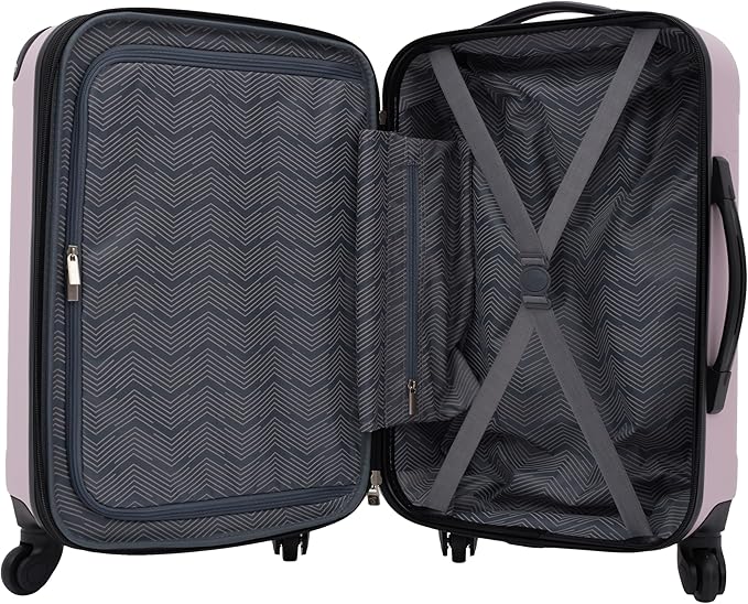 Travelers Club Chicago Hardside Expandable Spinner Luggage, Lilac, 20" Carry-On
