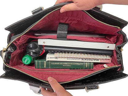 JKM & Company Rolling Laptop Bag for Women | Designer Wheeled Briefcase | Fits 13-17" Laptops | Office Travel Computer Case