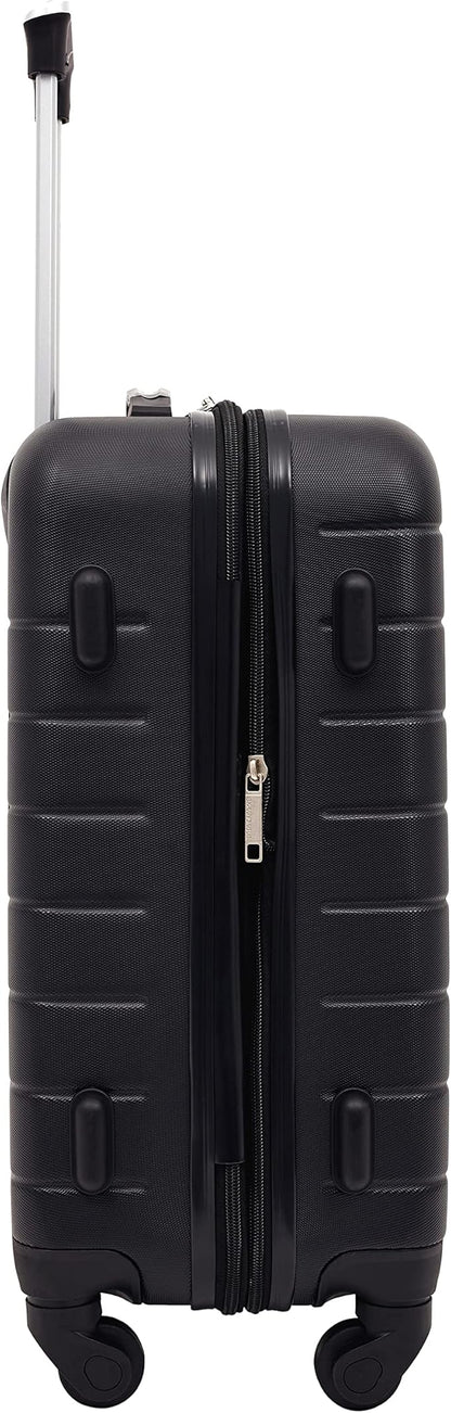 Wrangler Smart Luggage Set with Cup Holder and USB Port, Black, 3 Piece Set