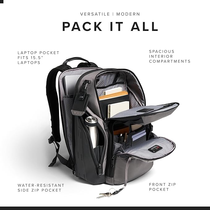 TUMI - Alpha Bravo Search Backpack - Laptop Backpack for Men & Women - Backpack for Work & Travel - 17.0" X 14.0" X 8.3" - Charcoal