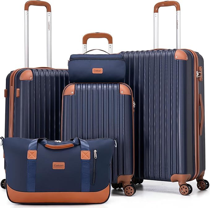 Luggage Sets 5 Piece Suitcases with Wheels, Suitcase Set ABS Hard Case Luggage with TSA Lock Spinner Wheels Durable Travel Luggage
