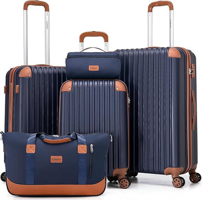 Luggage Sets 5 Piece Suitcases with Wheels, Suitcase Set ABS Hard Case Luggage with TSA Lock Spinner Wheels Durable Travel Luggage