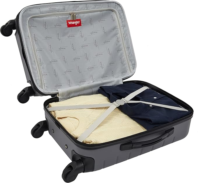 Wrangler 20" Smart Spinner Carry-On Luggage With USB Charging Port