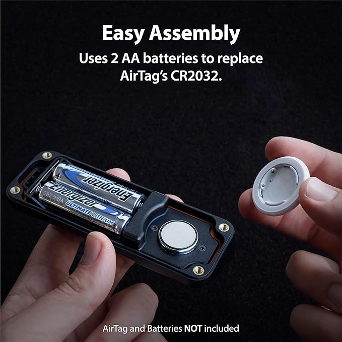 Elevation Lab AirTag 10-Year Extended Battery Case - Uses AA Batteries - 14x More Capacity Than CR2032 TimeCapsule | Waterproof, CR 2032 Battery Replacement