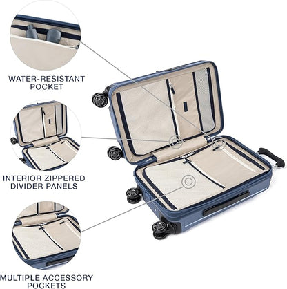Travelpro Platinum Elite Hardside Expandable Spinner Wheel Luggage TSA Lock Hard Shell Polycarbonate Suitcase, Dark Sky Blue, Carry-on 21-Inch