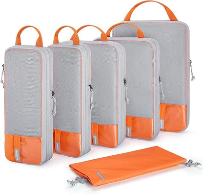 BAGSMART 6 Set /4 Set/2 Set Compression Packing Cubes for Travel, Lightweight Luggage Organizer Bags, Durable Space Saver Bags Travel Essentials