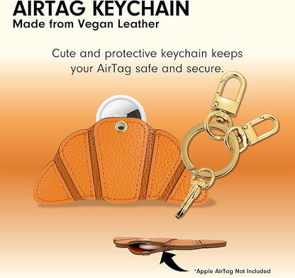Sonix Keychain Case Compatible with Apple AirTag | Protective AirTag Cover Keychain Charm | Pretzel Croissant
