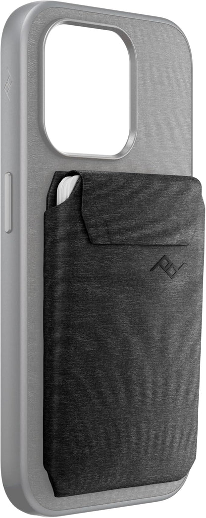 Peak Design Mobile Slim Wallet, Slim Profile, Weatherproof Nylon Fabric, Connects to Mobile Cases, MagSafe Compatible, for iPhone, Samsung and Google Pixel Phones