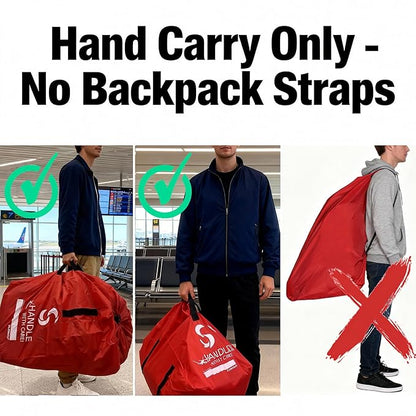 Car Seat Travel Bag for Airplane - Fits Convertible Car Seats, Infant carriers & Booster Seats, Red Upgrade (Red Upgrade)