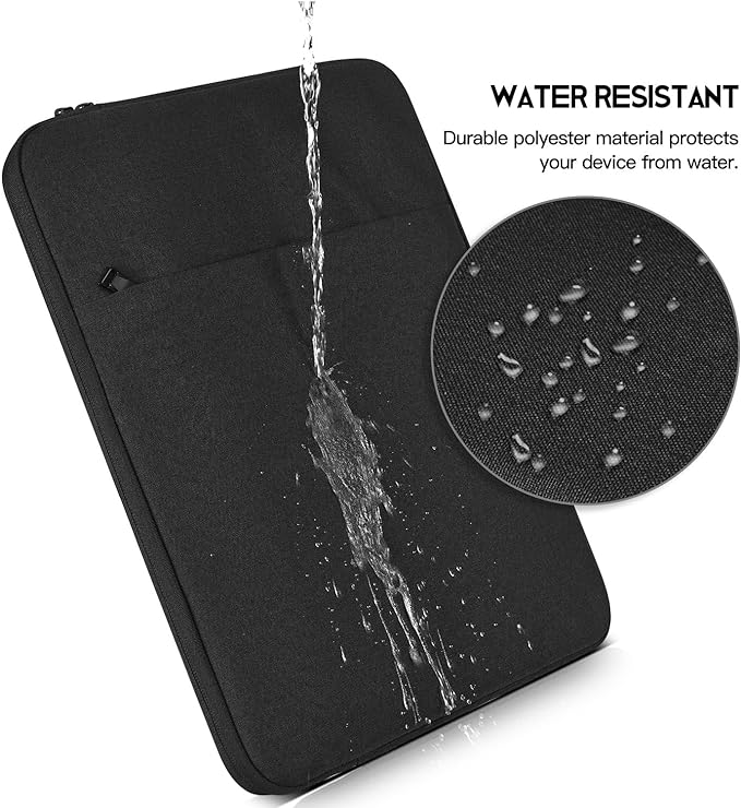 CaseBuy MacBook Air 15 inch Sleeve Water-Resistant Protective Case for 2025-2023 MacBook Air 15 M2 M3 M4 Chip A2941 A3114 A3241 Laptop Carrying Case Cover Slim Travel Accessories Bag -Black