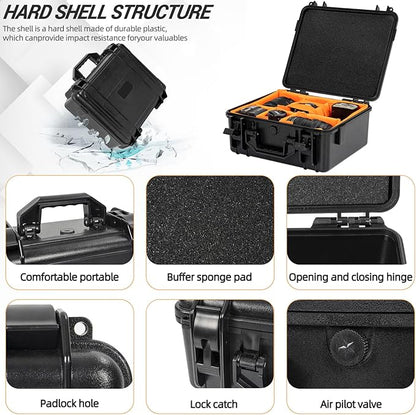 Protective Camera Case 11 X 9 X 5.7 Inch Shockproof Water-resistant with Adjustable Dividers (Can hold cameras, pistols, gear, equipment)