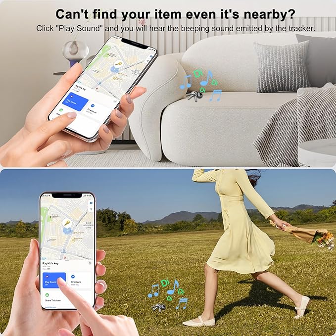 Tracker Tags-4 Pack Work with Apple Find My (iOS Only), [Apple MFi Certified] Key Finder and Item Locator, New Bluetooth 5.3 Tracker, Replaceable Battery Smart Tag for Keys, Wallet, Luggage etc