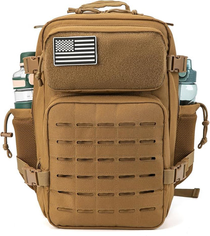 QT&QY 25L/45L Military Tactical Backpack For Men Molle Daypack 3 Day Bug Out Bag Hiking Rucksack With Bottle Holder