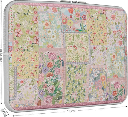 iCasso Laptop Sleeve 15.6 inch, Compatible with MacBook Air 15 inch, Cute Shockproof Laptop Case 15.6'', Slim Protective Travel Carrying Case for MacBook Pro 16, Lenovo Dell Asus HP, Pink